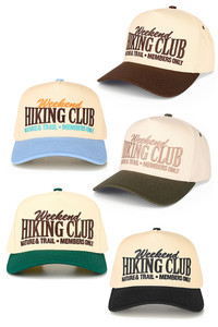 CC BEANIE WEEKEND HIKING CLUB Embroidered Letter on Two Tone Baseball Cap Trucker Hat
