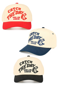 CC BEANIE CATCH OF THE DAY Embroidered Letter on Two Tone Baseball Cap Trucker Hat
