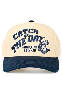 CC BEANIE CATCH OF THE DAY Embroidered Letter on Two Tone Baseball Cap Trucker Hat
