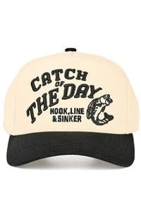 CC BEANIE CATCH OF THE DAY Embroidered Letter on Two Tone Baseball Cap Trucker Hat
