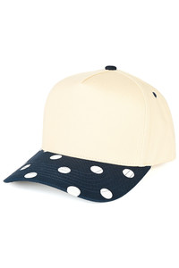 CC BEANIE Big Polka Dot Pattern Print on Brim Two Tone Baseball Cap Trucker Hat
