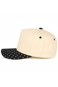 CC BEANIE Small Polka Dot Pattern Print on Brim Two Tone Baseball Cap Trucker Hat
