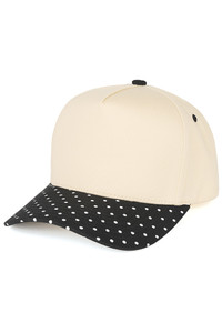 CC BEANIE Small Polka Dot Pattern Print on Brim Two Tone Baseball Cap Trucker Hat
