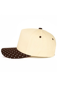 CC BEANIE Small Polka Dot Pattern Print on Brim Two Tone Baseball Cap Trucker Hat
