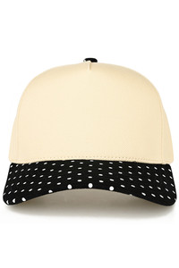 CC BEANIE Small Polka Dot Pattern Print on Brim Two Tone Baseball Cap Trucker Hat
