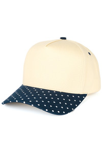 CC BEANIE Small Polka Dot Pattern Print on Brim Two Tone Baseball Cap Trucker Hat
