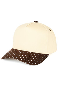 CC BEANIE Small Polka Dot Pattern Print on Brim Two Tone Baseball Cap Trucker Hat
