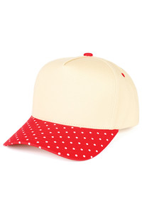 CC BEANIE Small Polka Dot Pattern Print on Brim Two Tone Baseball Cap Trucker Hat
