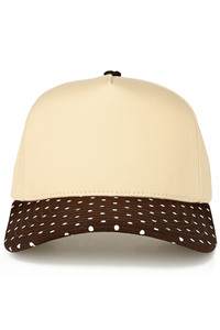 CC BEANIE Small Polka Dot Pattern Print on Brim Two Tone Baseball Cap Trucker Hat
