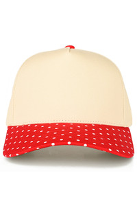 CC BEANIE Small Polka Dot Pattern Print on Brim Two Tone Baseball Cap Trucker Hat
