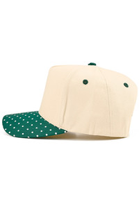 CC BEANIE Small Polka Dot Pattern Print on Brim Two Tone Baseball Cap Trucker Hat
