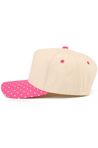 CC BEANIE Small Polka Dot Pattern Print on Brim Two Tone Baseball Cap Trucker Hat
