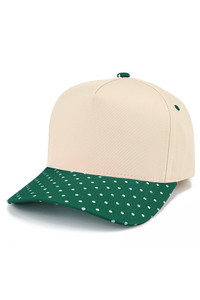 CC BEANIE Small Polka Dot Pattern Print on Brim Two Tone Baseball Cap Trucker Hat
