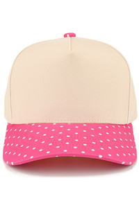 CC BEANIE Small Polka Dot Pattern Print on Brim Two Tone Baseball Cap Trucker Hat
