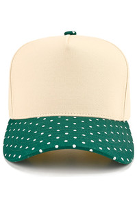 CC BEANIE Small Polka Dot Pattern Print on Brim Two Tone Baseball Cap Trucker Hat
