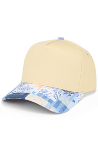 CC BEAMIE Nautical Theme Print on Brim Two Tone Baseball Cap Trucker Hat
