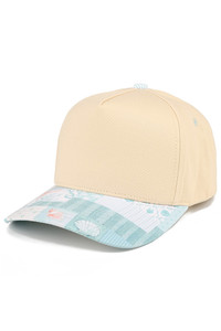 CC BEAMIE Nautical Theme Print on Brim Two Tone Baseball Cap Trucker Hat
