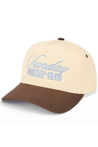 CC BEANIE SUNDAY WORSHIP CLUB Letter Embroidered on Two Tone Baseball Cap Trucker Hat
