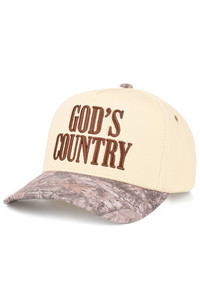 CC BEANIE GOD'S COUNTRY Letter Embroidered on Two Tone Baseball Cap Trucker Hat
