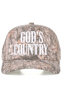CC BEANIE GOD'S COUNTRY Letter Embroidered on Two Tone Baseball Cap Trucker Hat

