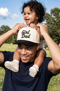 CC BEANIE GIRL DAD Letter Embroidered on Two Tone Baseball Cap Trucker Hat
