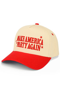 CC BEANIE MAKE AMERICA PARTY AGAIN Letter Embroidered on Two Tone Baseball Cap Trucker Hat