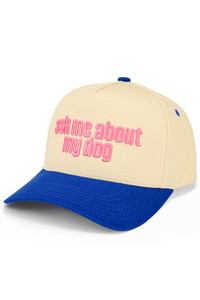 CC BEANIE ASK ME ABOUT MY DOG Letter Embroidered on Two Tone Baseball Cap Trucker Hat