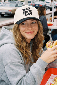 CC BEANIE BAD HAIR DAY Letter Embroidered on Two Tone Baseball Cap Trucker Hat