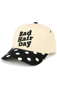 CC BEANIE BAD HAIR DAY Letter Embroidered on Two Tone Baseball Cap Trucker Hat