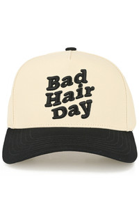 CC BEANIE BAD HAIR DAY Letter Embroidered on Two Tone Baseball Cap Trucker Hat