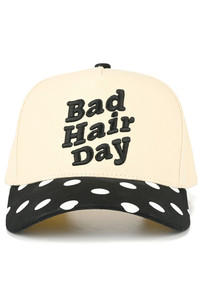 CC BEANIE BAD HAIR DAY Letter Embroidered on Two Tone Baseball Cap Trucker Hat