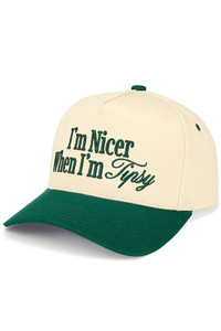 CC BEANIE I'M NICER WHEN I AM TIPSY  Letter Embroidered on Two Tone Baseball Cap Trucker Hat