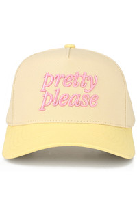 CC BEANIE PRETTY PLEASE Letter Embroidered on Two Tone Baseball Cap Trucker Hat