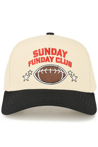 CC BEANIE SUNDAY FUNDAY CLUB Letter Embroidered on Two Tone Baseball Cap Trucker Hat