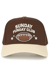 CC BEANIE SUNDAY FUNDAY CLUB Letter Embroidered on Two Tone Baseball Cap Trucker Hat