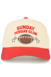 CC BEANIE SUNDAY FUNDAY CLUB Letter Embroidered on Two Tone Baseball Cap Trucker Hat