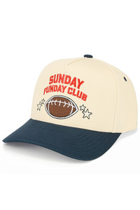 CC BEANIE SUNDAY FUNDAY CLUB Letter Embroidered on Two Tone Baseball Cap Trucker Hat