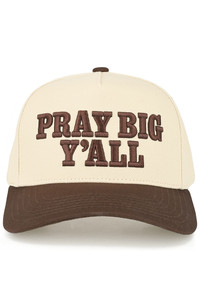 CC BEANIE PRAY BIG Y'ALL Letter Embroidered on Two Tone Baseball Cap Trucker Hat