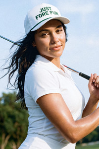 CC BEANIE JUST FORE FUN Letter Embroidered with Rope on Two Tone Baseball Cap Trucker Hat