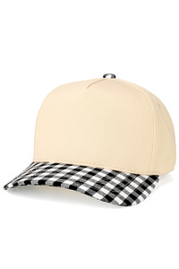 CC BEANIE BIG GINGHAM CHECK PATTERN on Two Tone Baseball Cap Trucker Hat