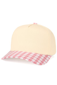 CC BEANIE BIG GINGHAM CHECK PATTERN on Two Tone Baseball Cap Trucker Hat