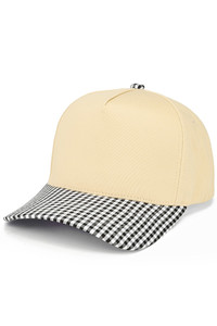 CC BEANIE SMALL GINGHAM CHECK PATTERN on Two Tone Baseball Cap Trucker Hat