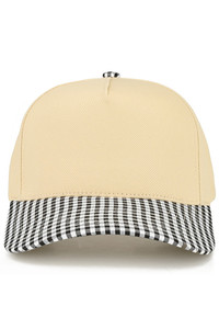 CC BEANIE SMALL GINGHAM CHECK PATTERN on Two Tone Baseball Cap Trucker Hat