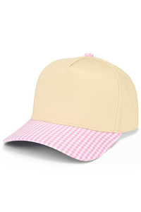 CC BEANIE SMALL GINGHAM CHECK PATTERN on Two Tone Baseball Cap Trucker Hat
