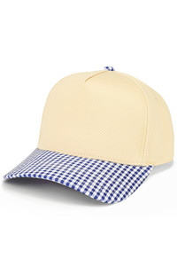CC BEANIE SMALL GINGHAM CHECK PATTERN on Two Tone Baseball Cap Trucker Hat