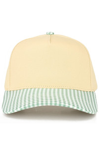 CC BEANIE SMALL GINGHAM CHECK PATTERN on Two Tone Baseball Cap Trucker Hat