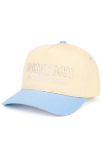 CC BEANIE SO MANY BOYS SO LITTLE TIME Letter on Two Tone Baseball Cap Trucker Hat