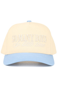 CC BEANIE SO MANY BOYS SO LITTLE TIME Letter on Two Tone Baseball Cap Trucker Hat