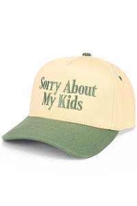 CC BEANIE SORRY ABOUT MY KIDS Letter Embroidered on Two Tone Baseball Cap Trucker Hat