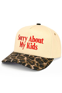 CC BEANIE SORRY ABOUT MY KIDS Letter Embroidered on Two Tone Baseball Cap Trucker Hat